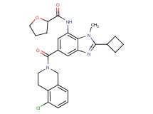 N-{5-[(5-chloro-3,4-dihydro-2(1H)-isoquinolinyl)carbonyl]-2-cyclobutyl-1-methyl-1H-benzimidazol-7-yl}tetrahydro-2-furancarboxamide