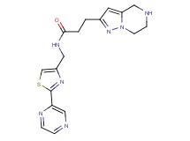 N-{[2-(2-pyrazinyl)-1,3-thiazol-4-yl]methyl}-3-(4,5,6,7-tetrahydropyrazolo[1,5-a]pyrazin-2-yl)propanamide hydrochloride