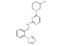 1-(2-{[2-(1H-1,2,4-triazol-1-yl)benzyl]amino}pyrimidin-4-yl)piperidin-3-ol