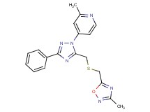 2-methyl-4-[5-({[(3-methyl-1,2,4-oxadiazol-5-yl)methyl]thio}methyl)-3-phenyl-1H-1,2,4-triazol-1-yl]pyridine