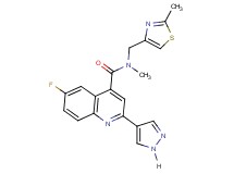 6-fluoro-N-methyl-N-[(2-methyl-1,3-thiazol-4-yl)methyl]-2-(1H-pyrazol-4-yl)-4-quinolinecarboxamide