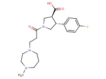 (3S*,4R*)-4-(4-fluorophenyl)-1-[3-(4-methyl-1,4-diazepan-1-yl)propanoyl]pyrrolidine-3-carboxylic acid