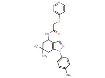 N-[6,6-dimethyl-1-(4-methylphenyl)-4,5,6,7-tetrahydro-1H-indazol-4-yl]-2-(4-pyridinylthio)acetamide
