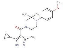 4-[(5-cyclopropyl-3-methyl-1H-pyrazol-4-yl)carbonyl]-1-(4-methoxyphenyl)-2,2-dimethylpiperazine