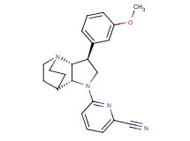 6-[(2R*,3S*,6R*)-3-(3-methoxyphenyl)-1,5-diazatricyclo[5.2.2.0~2,6~]undec-5-yl]-2-pyridinecarbonitrile