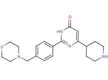 6-(4-piperidinyl)-2-[4-(4-thiomorpholinylmethyl)phenyl]-4(3H)-pyrimidinone bis(trifluoroacetate)