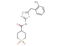 N-[5-(2-methylbenzyl)-1,3,4-thiadiazol-2-yl]tetrahydro-2H-thiopyran-4-carboxamide 1,1-dioxide