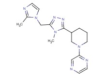 2-(3-{4-methyl-5-[(2-methyl-1H-imidazol-1-yl)methyl]-4H-1,2,4-triazol-3-yl}piperidin-1-yl)pyrazine