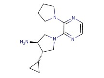 (3R*,4S*)-4-cyclopropyl-1-(3-pyrrolidin-1-ylpyrazin-2-yl)pyrrolidin-3-amine