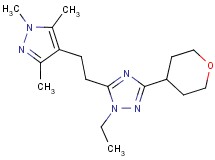 1-ethyl-3-(tetrahydro-2H-pyran-4-yl)-5-[2-(1,3,5-trimethyl-1H-pyrazol-4-yl)ethyl]-1H-1,2,4-triazole