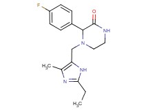 4-[(2-ethyl-4-methyl-1H-imidazol-5-yl)methyl]-3-(4-fluorophenyl)piperazin-2-one