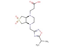 3-[(4aR*,7aS*)-4-[(5-isopropyl-1,2,4-oxadiazol-3-yl)methyl]-6,6-dioxidohexahydrothieno[3,4-b]pyrazin-1(2H)-yl]propanoic acid