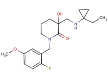 3-{[(1-ethylcyclopropyl)amino]methyl}-1-(2-fluoro-5-methoxybenzyl)-3-hydroxypiperidin-2-one