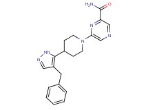 6-[4-(4-benzyl-1H-pyrazol-5-yl)piperidin-1-yl]pyrazine-2-carboxamide