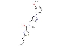 N-{[1-(3-methoxyphenyl)-1H-pyrazol-4-yl]methyl}-N-methyl-2-propyl-1,3-thiazole-4-carboxamide