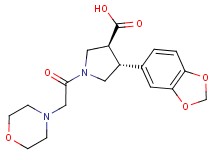 (3S*,4R*)-4-(1,3-benzodioxol-5-yl)-1-(morpholin-4-ylacetyl)pyrrolidine-3-carboxylic acid