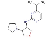 4-isopropyl-N-[(3R*,4R*)-4-pyrrolidin-1-yltetrahydrofuran-3-yl]pyrimidin-2-amine