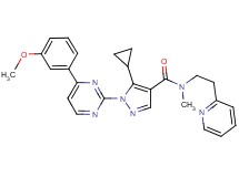 5-cyclopropyl-1-[4-(3-methoxyphenyl)-2-pyrimidinyl]-N-methyl-N-[2-(2-pyridinyl)ethyl]-1H-pyrazole-4-carboxamide