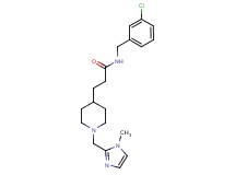 N-(3-chlorobenzyl)-3-{1-[(1-methyl-1H-imidazol-2-yl)methyl]-4-piperidinyl}propanamide