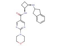 N-[(1S*,2R*)-2-(2,3-dihydro-1H-inden-2-ylamino)cyclobutyl]-2-(4-morpholinyl)-5-pyrimidinecarboxamide