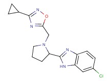 6-chloro-2-{1-[(3-cyclopropyl-1,2,4-oxadiazol-5-yl)methyl]-2-pyrrolidinyl}-1H-benzimidazole