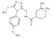 N-{[4-(4-methoxyphenyl)-5-(methylthio)-4H-1,2,4-triazol-3-yl]methyl}-2,2-dimethyltetrahydro-2H-pyran-4-carboxamide