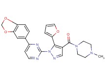 4-(1,3-benzodioxol-5-yl)-2-{5-(2-furyl)-4-[(4-methyl-1-piperazinyl)carbonyl]-1H-pyrazol-1-yl}pyrimidine