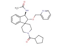 N-[(2R*,3R*)-1'-(cyclopentylcarbonyl)-2-(2-pyridinylmethoxy)-2,3-dihydrospiro[indene-1,4'-piperidin]-3-yl]acetamide