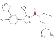 5-cyclopropyl-N-[2-(diethylamino)ethyl]-N-ethyl-1-[5-methyl-4-(2-thienyl)-2-pyrimidinyl]-1H-pyrazole-4-carboxamide