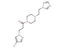 1-[3-(4-chloro-1H-pyrazol-1-yl)propanoyl]-4-[2-(1H-1,2,4-triazol-1-yl)ethyl]piperazine