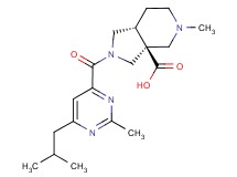 (3aS*,7aR*)-2-[(6-isobutyl-2-methylpyrimidin-4-yl)carbonyl]-5-methyloctahydro-3aH-pyrrolo[3,4-c]pyridine-3a-carboxylic acid