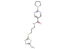 N-{3-[(5-methyl-1,3,4-thiadiazol-2-yl)thio]propyl}-2-pyrrolidin-1-ylpyrimidine-5-carboxamide