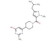 6-{1-[(3-isobutyl-1-methyl-1H-pyrazol-5-yl)carbonyl]-4-piperidinyl}-2-methyl-4-pyrimidinol