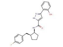 N-[(1S*,2S*)-2-(4-fluorobenzyl)cyclopentyl]-3-(2-hydroxyphenyl)-1H-pyrazole-5-carboxamide
