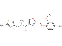 2-[(2-methoxy-4-methylphenoxy)methyl]-N-methyl-N-[(2-methyl-1,3-thiazol-4-yl)methyl]-1,3-oxazole-4-carboxamide