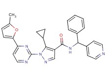 5-cyclopropyl-1-[4-(5-methyl-2-furyl)-2-pyrimidinyl]-N-[phenyl(4-pyridinyl)methyl]-1H-pyrazole-4-carboxamide