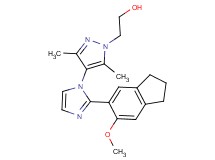 2-{4-[2-(6-methoxy-2,3-dihydro-1H-inden-5-yl)-1H-imidazol-1-yl]-3,5-dimethyl-1H-pyrazol-1-yl}ethanol