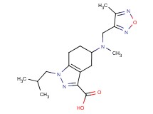 1-isobutyl-5-{methyl[(4-methyl-1,2,5-oxadiazol-3-yl)methyl]amino}-4,5,6,7-tetrahydro-1H-indazole-3-carboxylic acid