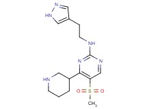 5-(methylsulfonyl)-4-(3-piperidinyl)-N-[2-(1H-pyrazol-4-yl)ethyl]-2-pyrimidinamine hydrochloride