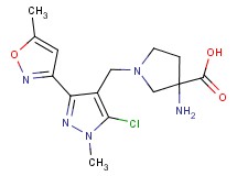 3-amino-1-{[5-chloro-1-methyl-3-(5-methylisoxazol-3-yl)-1H-pyrazol-4-yl]methyl}pyrrolidine-3-carboxylic acid