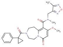 9-methoxy-N-methyl-N-[(4-methyl-1,2,5-oxadiazol-3-yl)methyl]-7-oxo-3-[(1-phenylcyclopropyl)carbonyl]-1,2,3,4,5,7-hexahydropyrido[1,2-d][1,4]diazepine-10-carboxamide