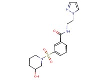 3-[(3-hydroxypiperidin-1-yl)sulfonyl]-N-[2-(1H-pyrazol-1-yl)ethyl]benzamide