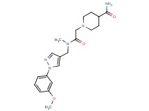 1-{2-[{[1-(3-methoxyphenyl)-1H-pyrazol-4-yl]methyl}(methyl)amino]-2-oxoethyl}-4-piperidinecarboxamide