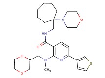 2-[(1,4-dioxan-2-ylmethyl)(methyl)amino]-N-{[1-(4-morpholinyl)cycloheptyl]methyl}-6-(3-thienyl)nicotinamide