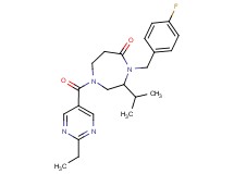 1-[(2-ethylpyrimidin-5-yl)carbonyl]-4-(4-fluorobenzyl)-3-isopropyl-1,4-diazepan-5-one
