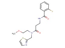 2-fluoro-N-{3-[(2-methoxyethyl)(1,3-thiazol-2-ylmethyl)amino]-3-oxopropyl}benzamide