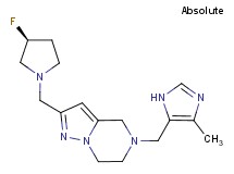 2-{[(3S)-3-fluoro-1-pyrrolidinyl]methyl}-5-[(4-methyl-1H-imidazol-5-yl)methyl]-4,5,6,7-tetrahydropyrazolo[1,5-a]pyrazine