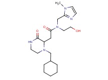 2-[1-(cyclohexylmethyl)-3-oxo-2-piperazinyl]-N-(2-hydroxyethyl)-N-[(1-methyl-1H-imidazol-2-yl)methyl]acetamide