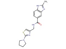 2-methyl-N-[(2-pyrrolidin-1-yl-1,3-thiazol-4-yl)methyl]-1H-benzimidazole-5-carboxamide