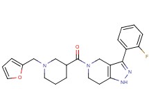3-(2-fluorophenyl)-5-{[1-(2-furylmethyl)-3-piperidinyl]carbonyl}-4,5,6,7-tetrahydro-1H-pyrazolo[4,3-c]pyridine